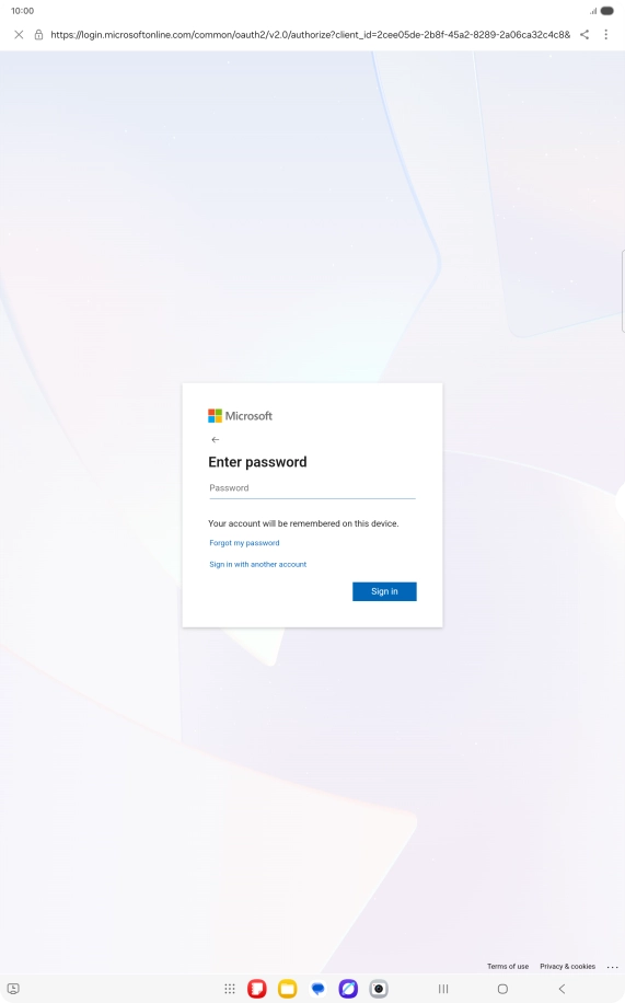 Press Password and key in the password for your email account. Press Password and key in the password for your email account.