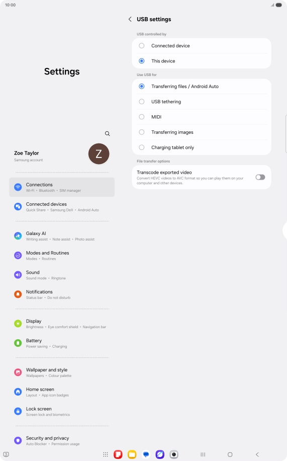 Press Transferring files / Android Auto. Press Transferring files / Android Auto.
