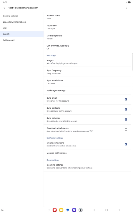 Press Account name and key in the required name. Press Account name and key in the required name.