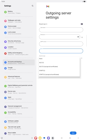 Press SSL/TLS. Press SSL/TLS.