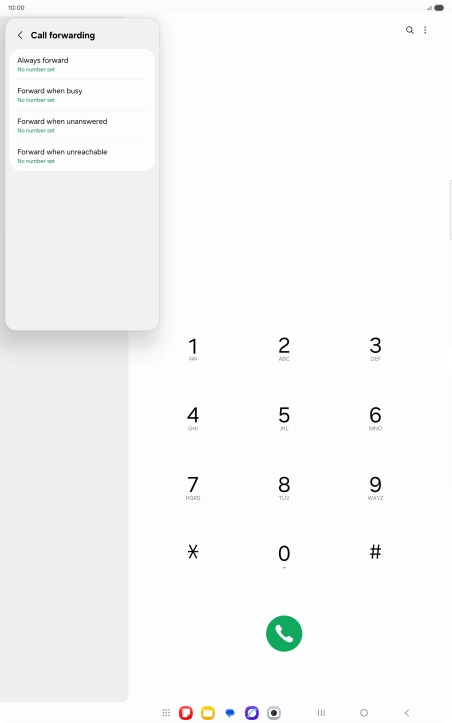 Press the required divert type. Press the required divert type.