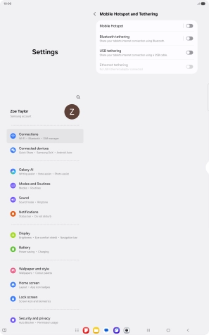 Press Mobile Hotspot. Press Mobile Hotspot.