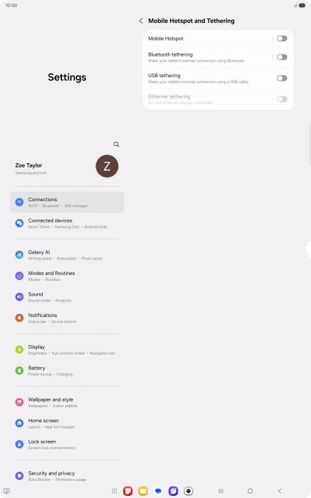 Press Mobile Hotspot. Press Mobile Hotspot.