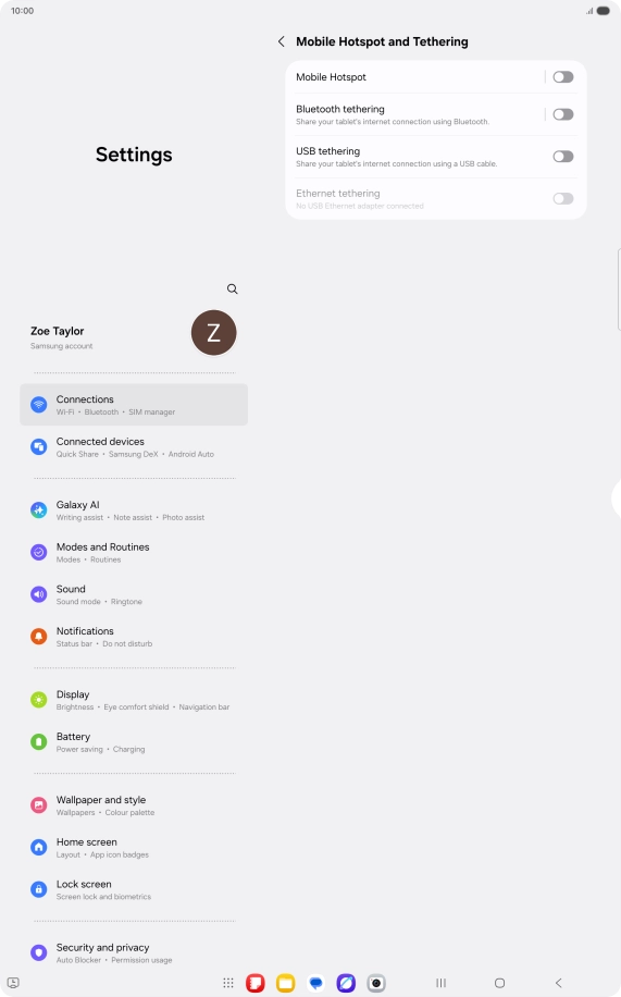 Press Mobile Hotspot. Press Mobile Hotspot.