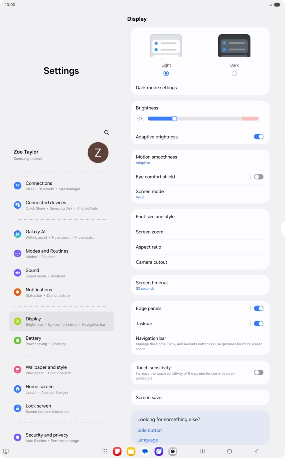 Press Screen timeout. Press Screen timeout.