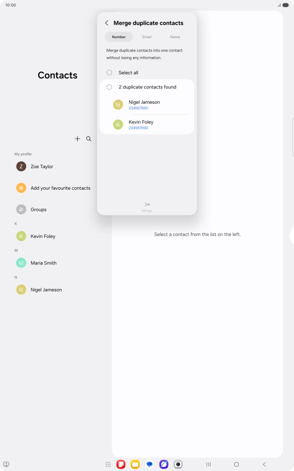 Press the field next to the required number. Press the field next to the required number.