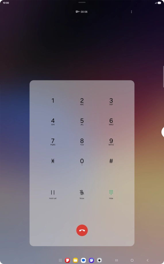 Press the end call icon. Press the end call icon.