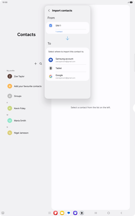 Press the required Google account. Press the required Google account.