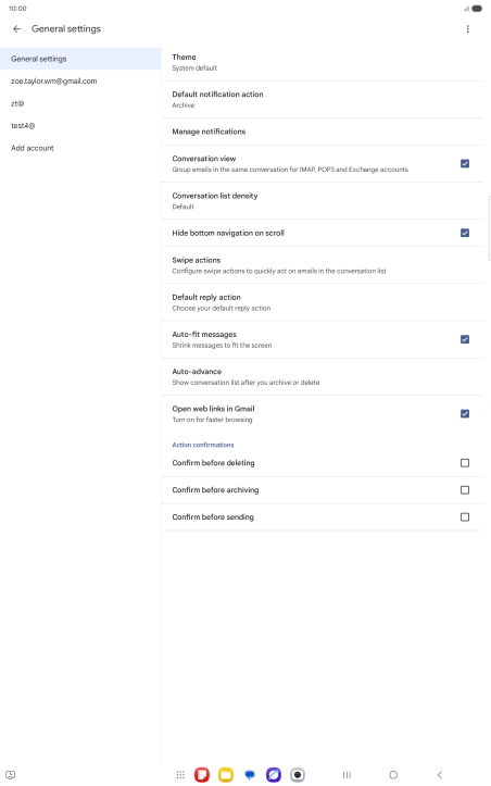 Press the required email account. Press the required email account.