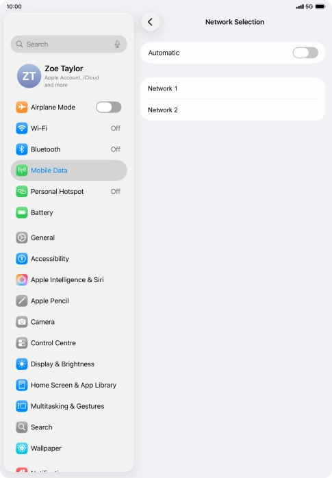 If you turn off the function, press the required network. If you turn off the function, press the required network.