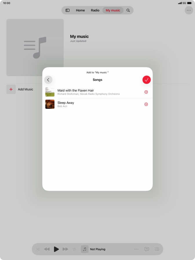 Go to the required category and press the add icon next to the required audio file. Go to the required category and press the add icon next to the required audio file.