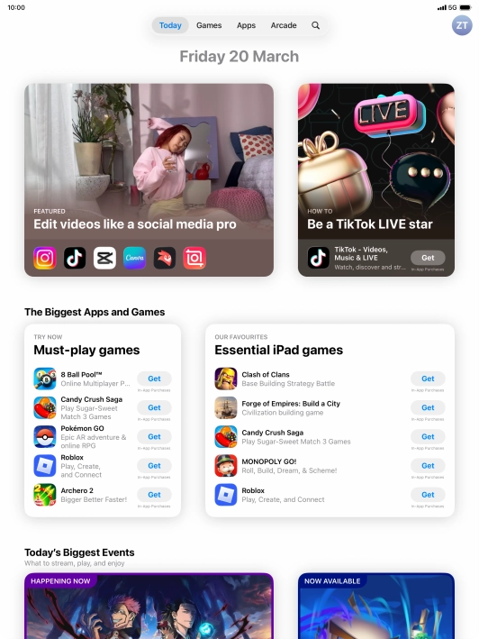 Press the search icon. Press the search icon.