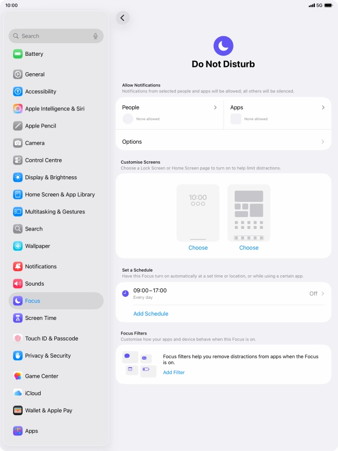 Press People and follow the instructions on the screen to select which contacts you would like to receive calls and notifications from when Do Not Disturb is turned on. Press People and follow the instructions on the screen to select which contacts you would like to receive calls and notifications from when Do Not Disturb is turned on.