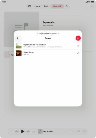 Press the confirm icon. Press the confirm icon.