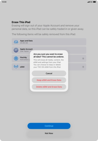 Press the required setting. Press the required setting.