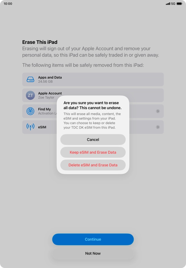 Press the required setting. Press the required setting.