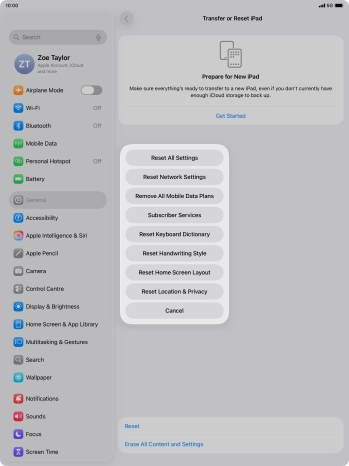 Press Reset All Settings. Press Reset All Settings.