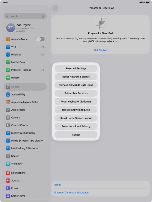 Press Reset All Settings. Press Reset All Settings.