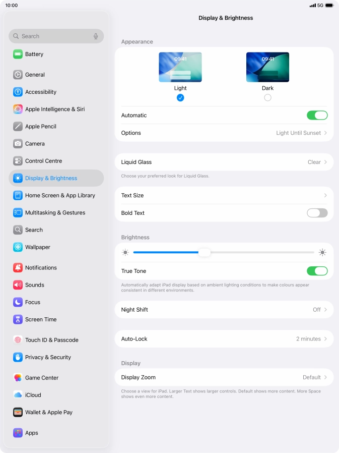 If you turn on the function, press Options and follow the instructions on the screen to select the required period of time for Dark Mode. If you turn on the function, press Options and follow the instructions on the screen to select the required period of time for Dark Mode.