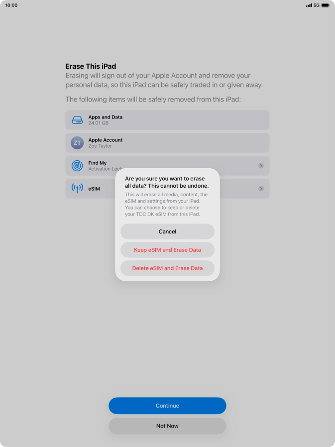 Press the required setting. Press the required setting.