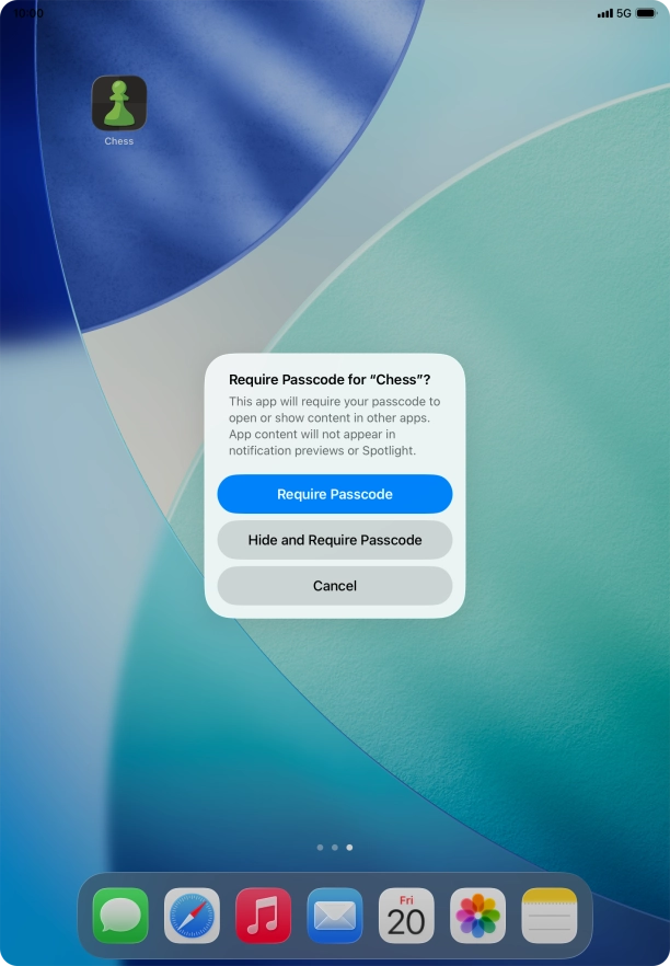 Press Require Passcode. Press Require Passcode.