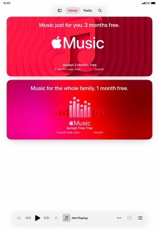 Press the iPad icon. Press the iPad icon.