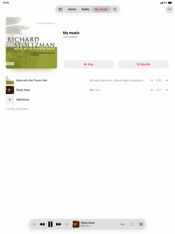 Press the song title. Press the song title.