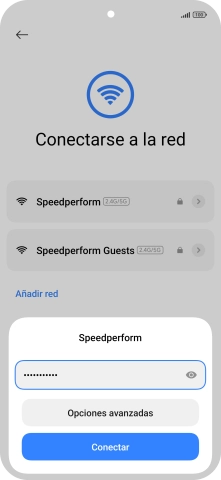 Introduce la contraseña de la red wifi y pulsa Conectar. Introduce la contraseña de la red wifi y pulsa Conectar.