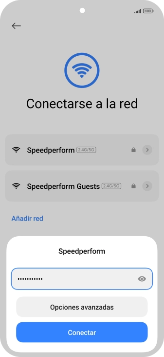 Introduce la contraseña de la red wifi y pulsa Conectar. Introduce la contraseña de la red wifi y pulsa Conectar.