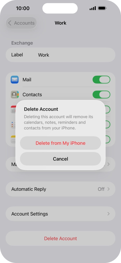 Press Delete from My iPhone. Press Delete from My iPhone.