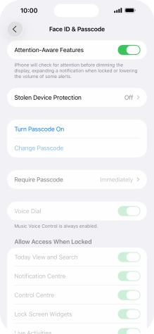 Press Turn Passcode On and key in a phone lock code of your own choice twice. Press Turn Passcode On and key in a phone lock code of your own choice twice.