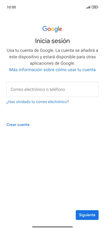 Si no tienes una cuenta de Google, pulsa Crear cuenta y sigue las indicaciones de la pantalla para ver cómo crear una cuenta nueva. Si no tienes una cuenta de Google, pulsa Crear cuenta y sigue las indicaciones de la pantalla para ver cómo crear una cuenta nueva.
