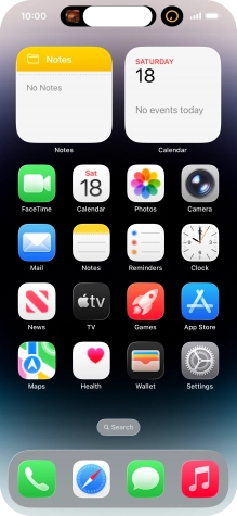 If you have a running application in Dynamic Island, it's displayed at the top of the screen. If you have a running application in Dynamic Island, it's displayed at the top of the screen.