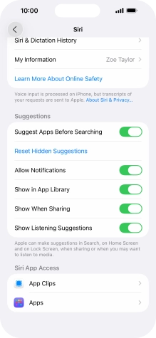 Press the required app. Press the required app.