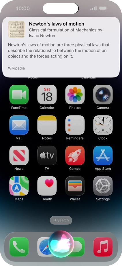 Ask questions or ask Siri to find information on the internet. Ask questions or ask Siri to find information on the internet.
