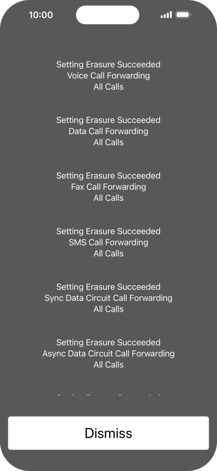 Press Dismiss. Press Dismiss.