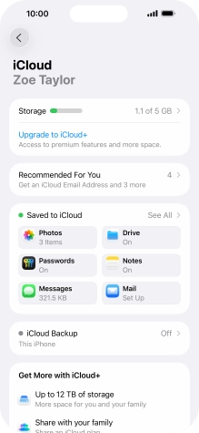 Press iCloud Backup. Press iCloud Backup.