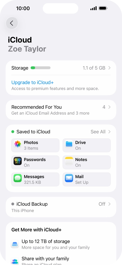 Press iCloud Backup. Press iCloud Backup.
