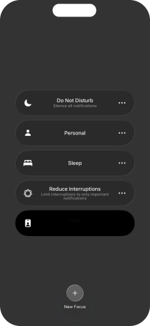Press the required focus mode to activate or deactivate it immediately. Press the required focus mode to activate or deactivate it immediately.