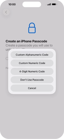 Follow the instructions on the screen to turn on use of phone lock code or press Don't Use Passcode. Follow the instructions on the screen to turn on use of phone lock code or press Don't Use Passcode.