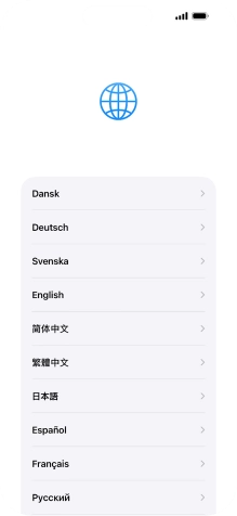 Press the required language. Press the required language.