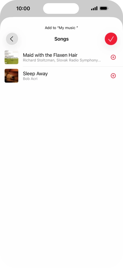 Go to the required category and press the add icon next to the required audio file. Go to the required category and press the add icon next to the required audio file.