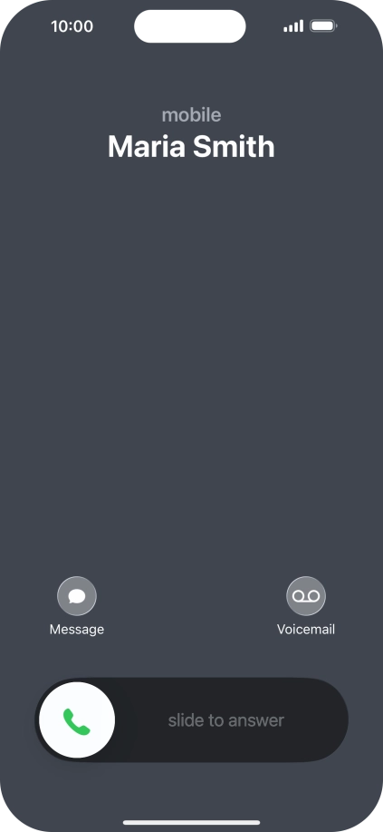Press and drag the accept call icon right. Press and drag the accept call icon right.