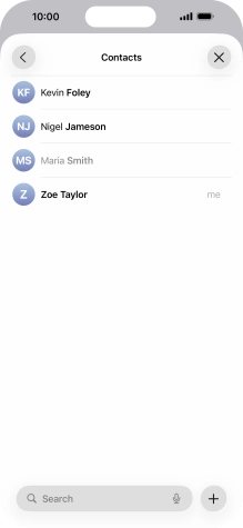 Press the required contact. Press the required contact.