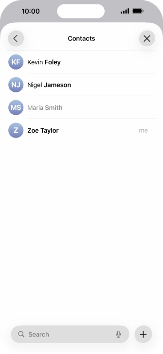 Press the required contact. Press the required contact.