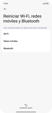 Pulsa Restablecer ajustes. Pulsa Restablecer ajustes.