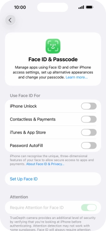 Press Set Up Face ID. Press Set Up Face ID.