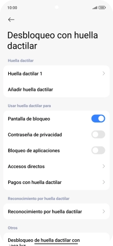 Pulsa el indicador junto a los ajustes deseados para activarlos o desactivarlos. Pulsa el indicador junto a los ajustes deseados para activarlos o desactivarlos.