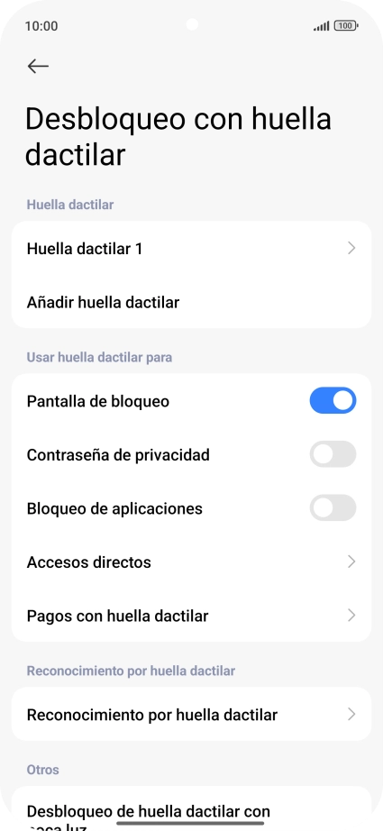 Pulsa el indicador junto a los ajustes deseados para activarlos o desactivarlos. Pulsa el indicador junto a los ajustes deseados para activarlos o desactivarlos.