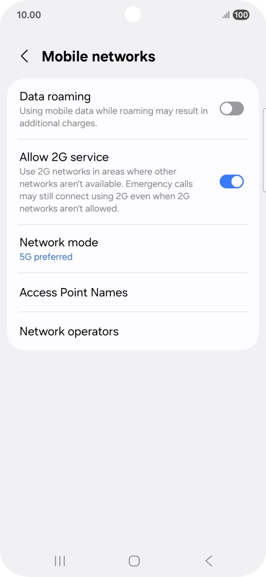 Press Network mode.